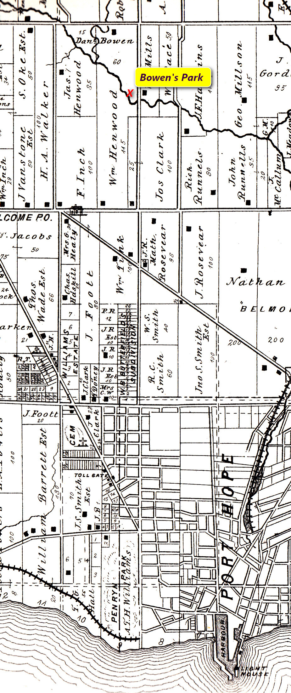 Location of Bowen's Park