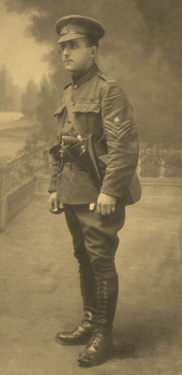 Captain Lawrence Robb Batchelor in France, shown here as a Staff Sergeant (c1916)